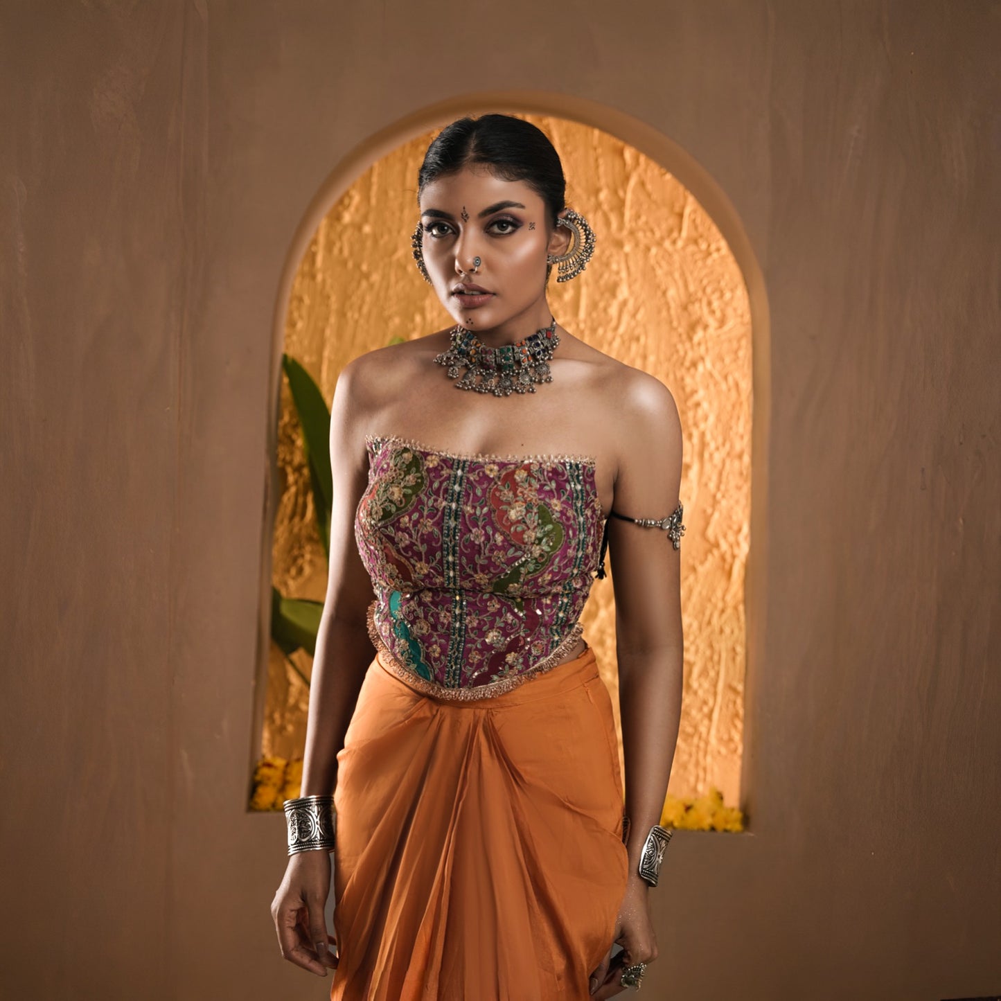 The Sunehri Drape Skirt Set