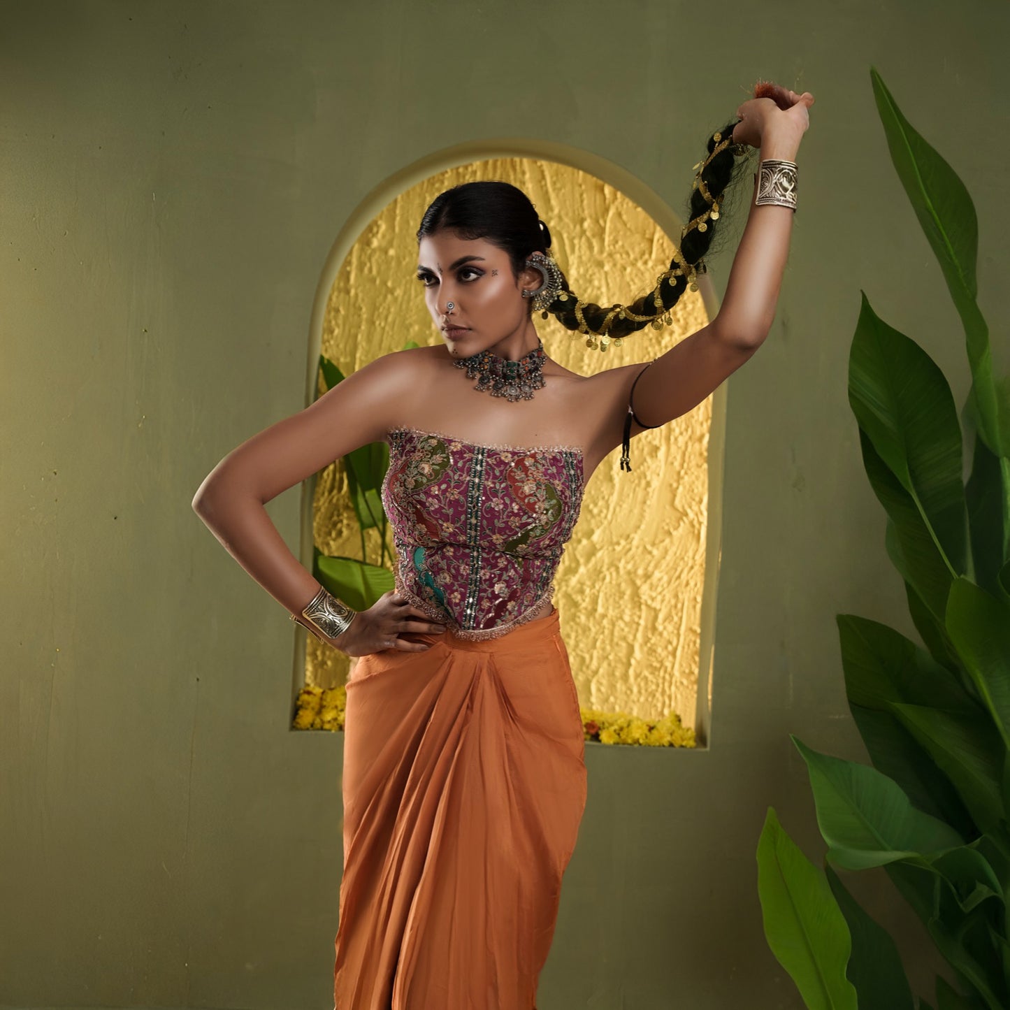The Sunehri Drape Skirt Set