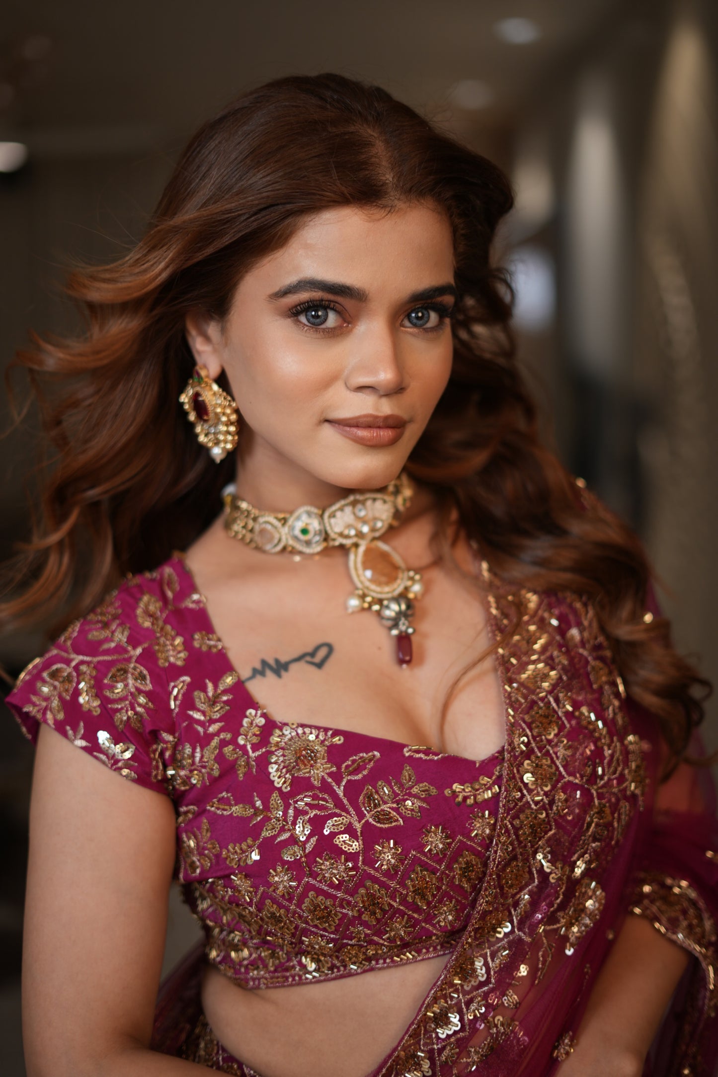 Blossom Magenta Pre-Draped Saree