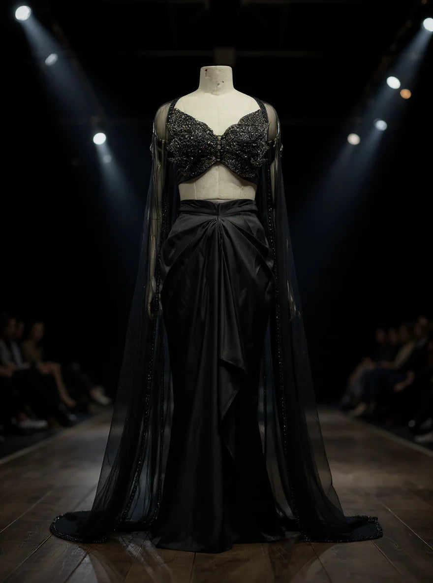 Gold-Birdie Drape Skirt