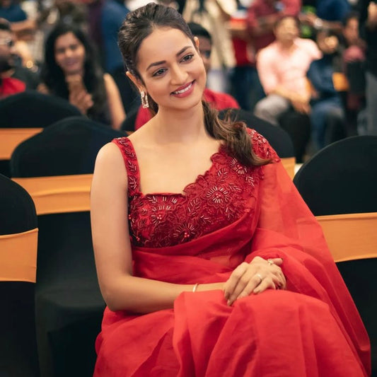 RED SHANVI SAREE