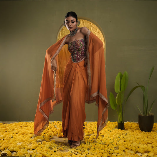 The Sunehri Drape Skirt Set