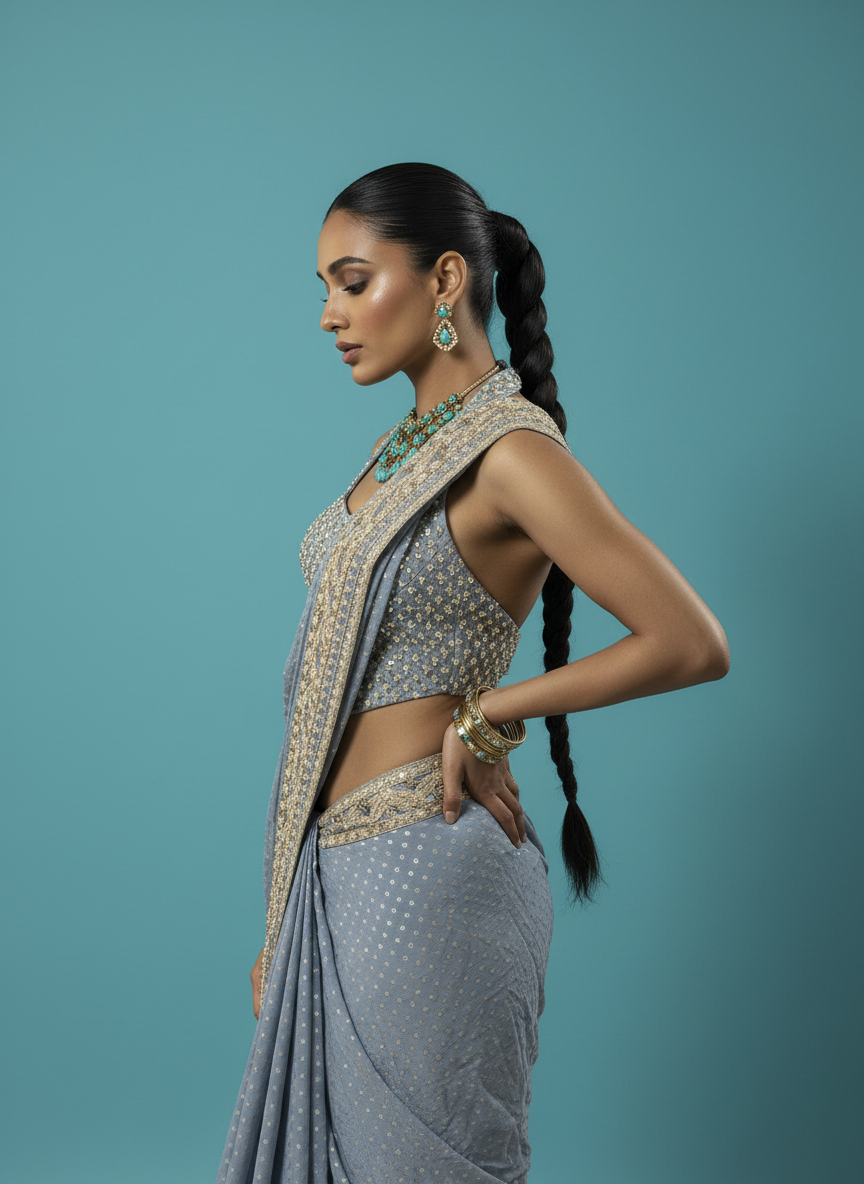 Neel Blue Saree