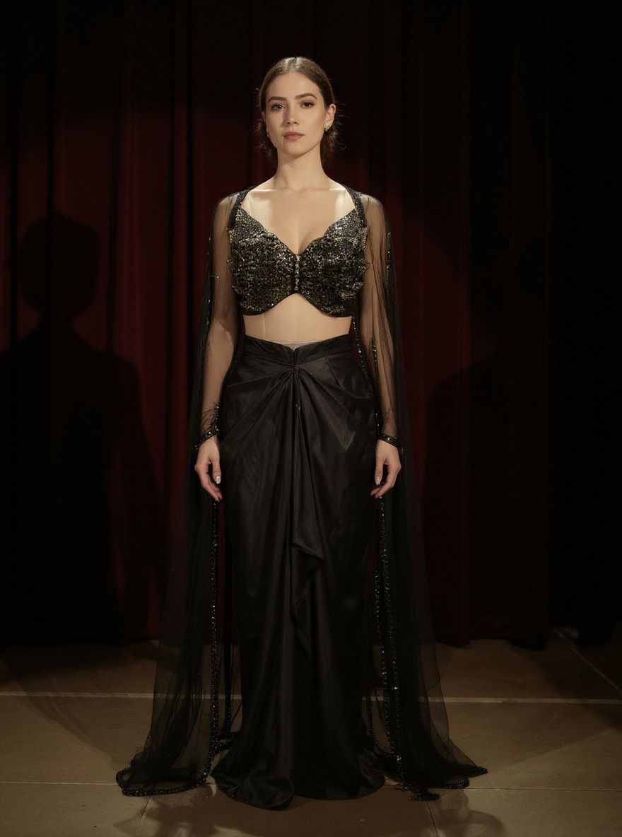 Gold-Birdie Drape Skirt