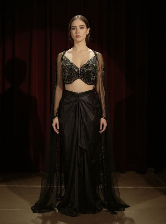 Gold-Birdie Drape Skirt