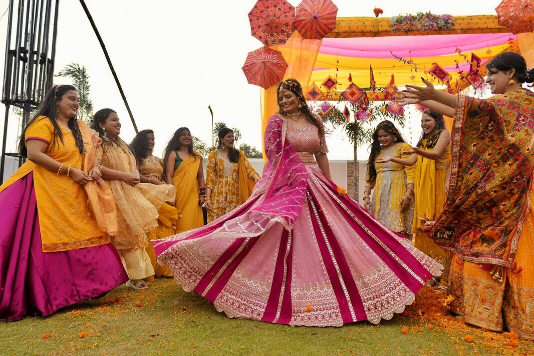 Shivani in Shine Mirrorwork Lehenga