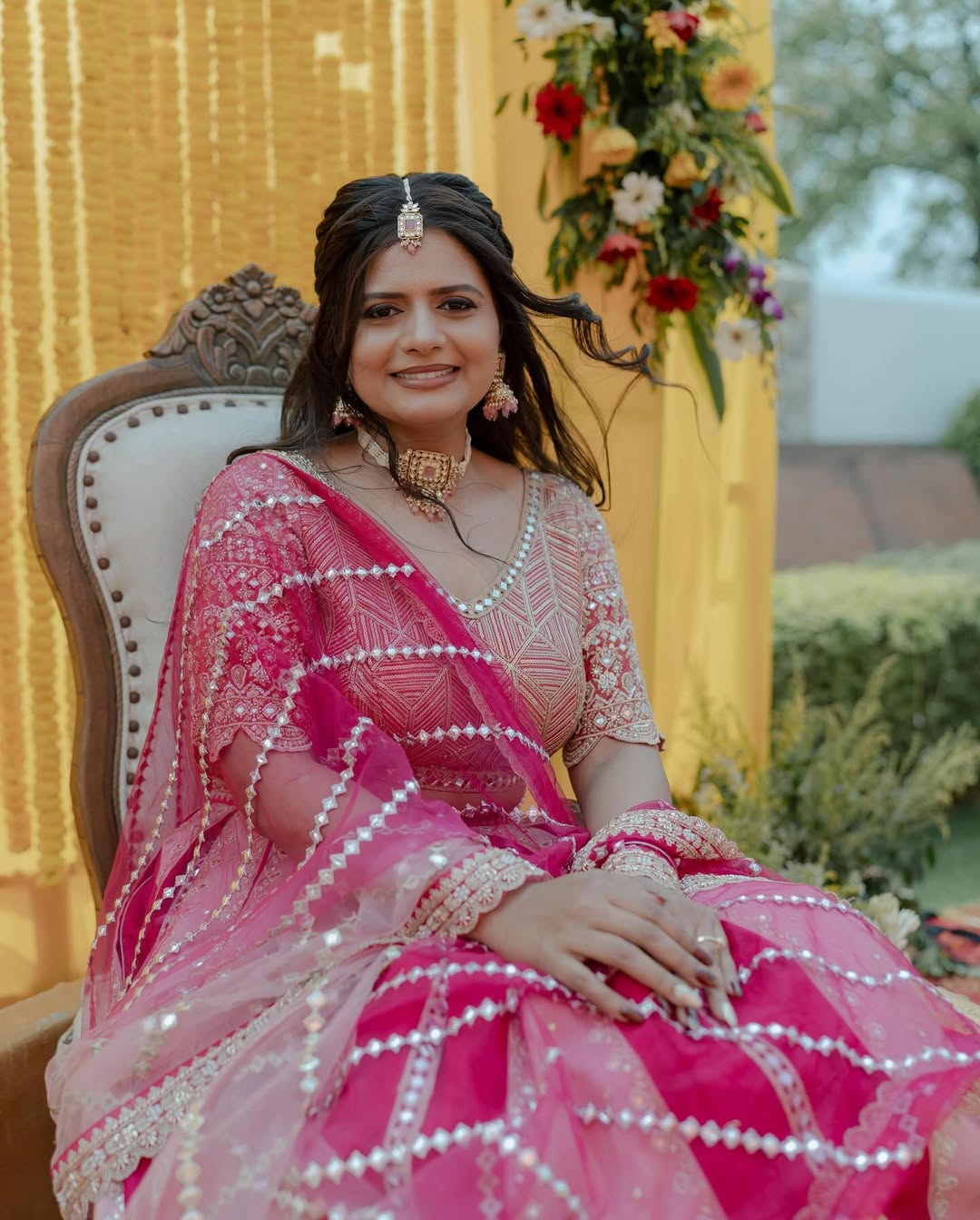 Shivani in Shine Mirrorwork Lehenga