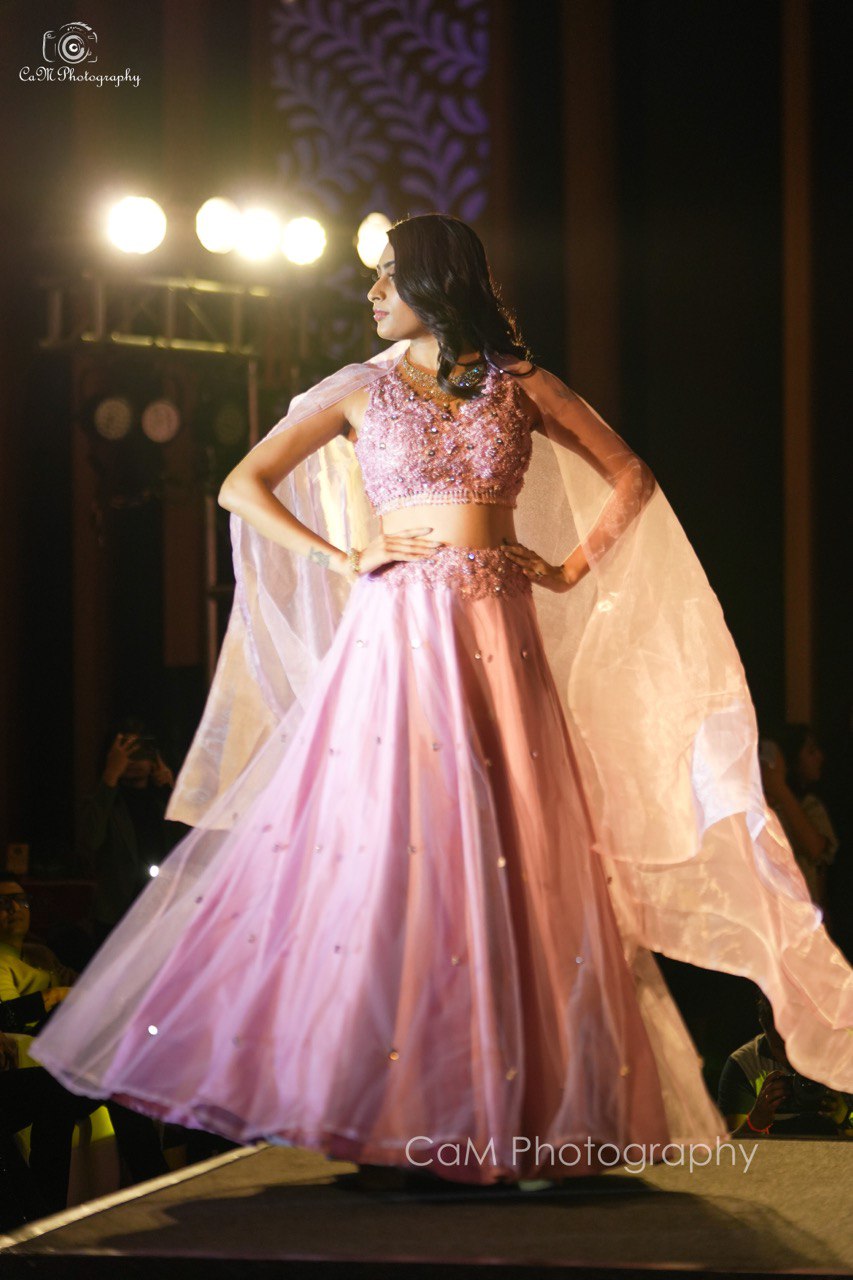 Pink crystal lehenga