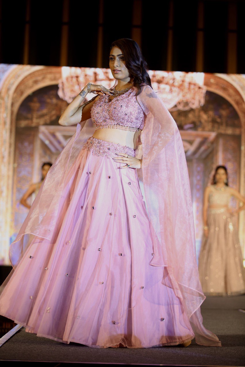 Pink crystal lehenga